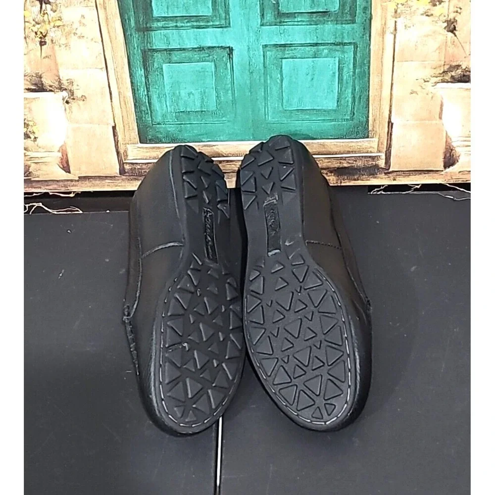 Womens Eddie‎ Bauer Shoes 8.5 Black Leather Loafers Ellensburg